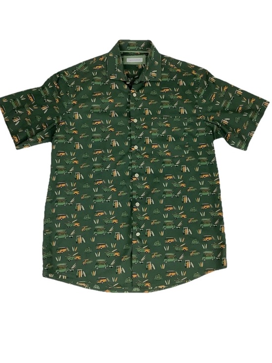 Alex Cannon Other - Alex Cannon Sz L 100% Cotton VW Bug Van Surfboard Print Beach Vacation Shirt
